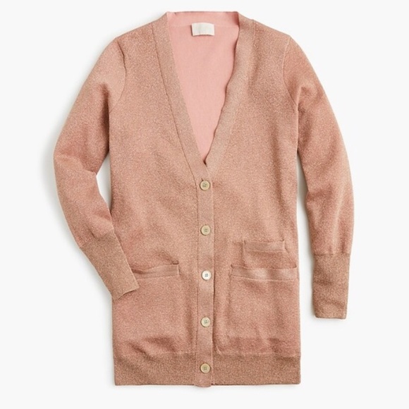 J.Crew Collection pretty rose double knit lurex cardigan - Picture 3 of 16